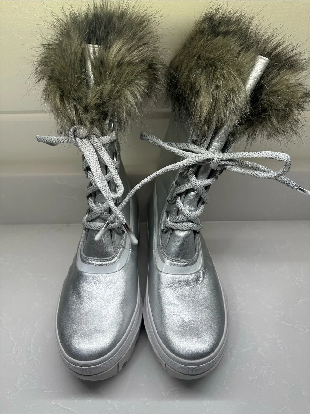 SOREL Women's Joan of Arctic Next Waterproof Boots Silver Metallic Size 7 Sample